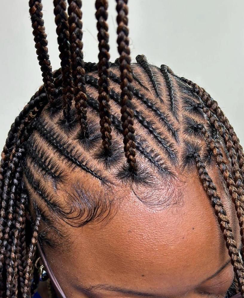 Fulani Braids with Side Cornrow